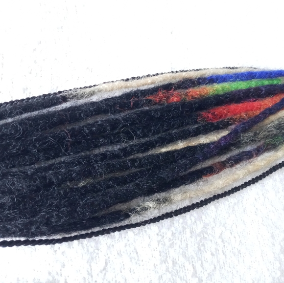 Black colorful rainbow ombre Loc extensions - Picture 9 of 10